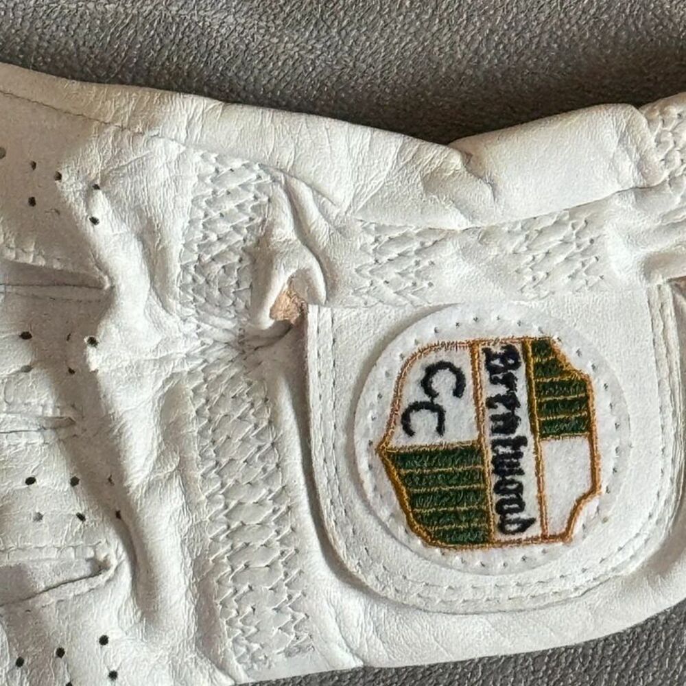 Slazenger Cabretta Leather Golf Glove Brentwood CC Country Club Emblem Vintage